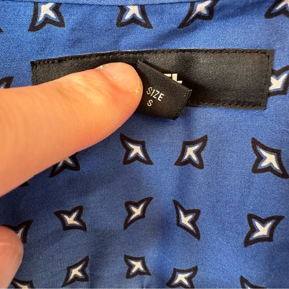 Diesel Blue Geometric Button Down Shirt - Picture 5 of 10